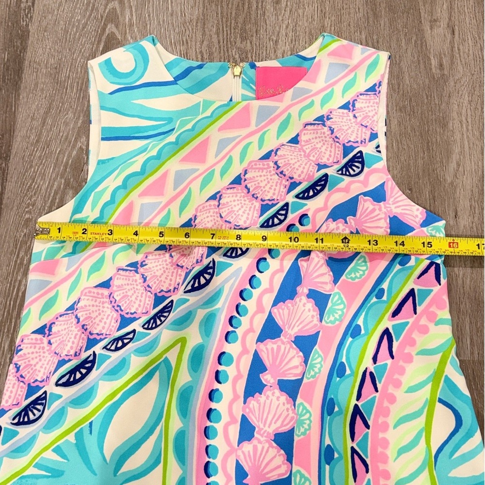 Lilly Pulitzer Womens Narissa Stretch Shift Dress Coco Island Pink Blue Size 0 - Picture 7 of 9